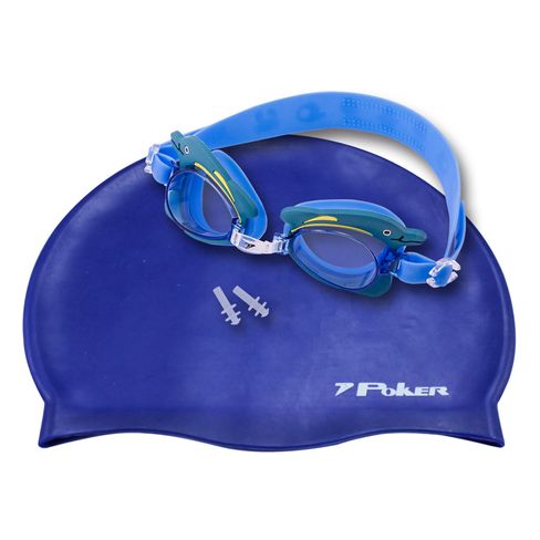 Kit-Poker-Natacao-Oculos-Touca-Protetor-|-Infantil Kit-Poker-Natacao-Oculos-Touca-Protetor-|-Infantil